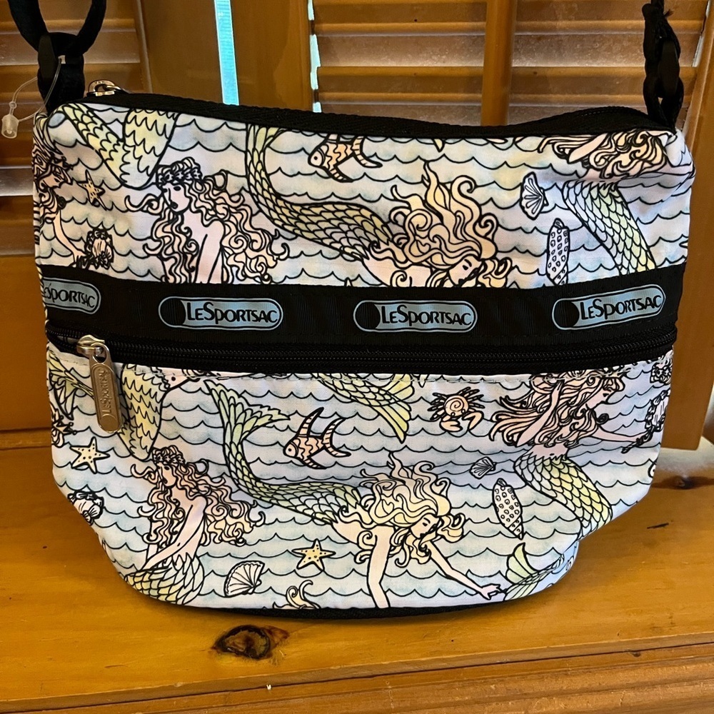 Lesportsac RARE VINTAGE Mermaid pattern crossbody purse bag